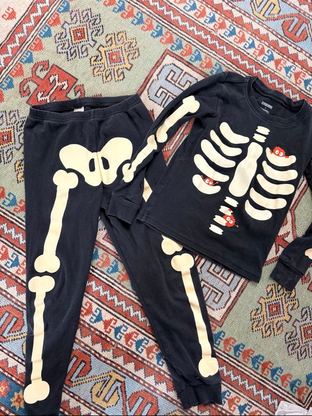 Halloween Skeleton Glow in dark Pajama Set